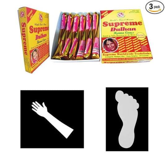 Acrylic Hand Practice Reusable + Acrylic Foot Perfect Training + Henna cone 12 Pcs Combos Set