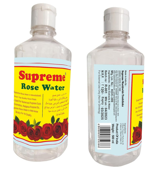Supreme Dulhan Rosewater 500 ml | Minimize Pores, Refresh Dull Skin and Controls Oils | For All Skin Types