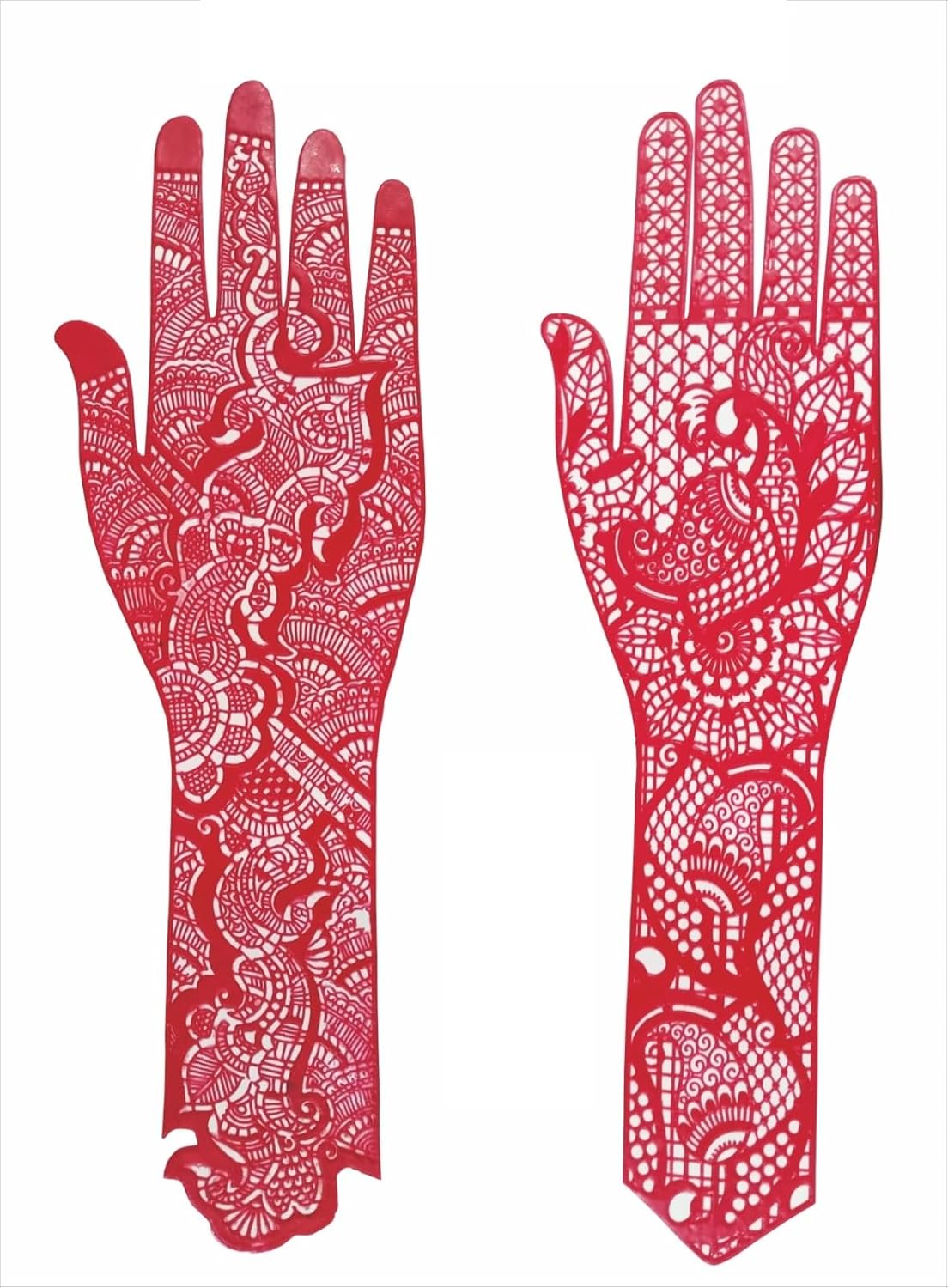 Supreme Dulhan Heena Stencils (Large, 3 Pairs) | Reusable Henna Tattoo Stencils for Temporary Body Art & Beautiful Designs