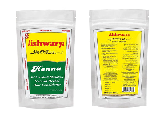 Aishwarya Henna Powder for Hair Colour (Mehandi) | for Hair, Hands & Feet (500g)